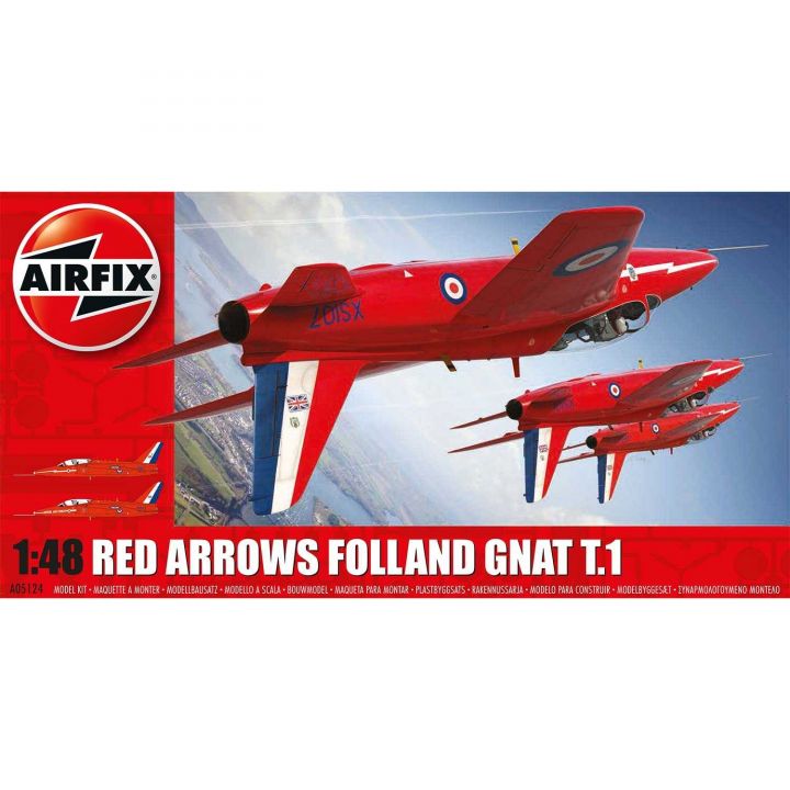 Plastikov model letadla Red Arrows Gnat (1:48) - Airfix A05124