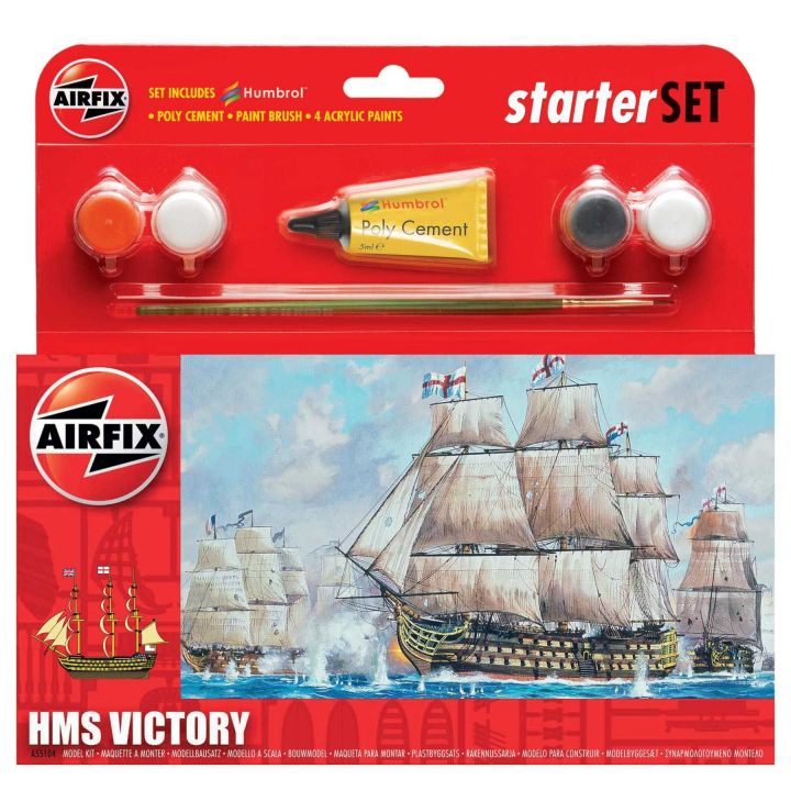 Plastikov model lod HMS Victory - Starter Set, vetn barev a lepidla - Airfix A55104