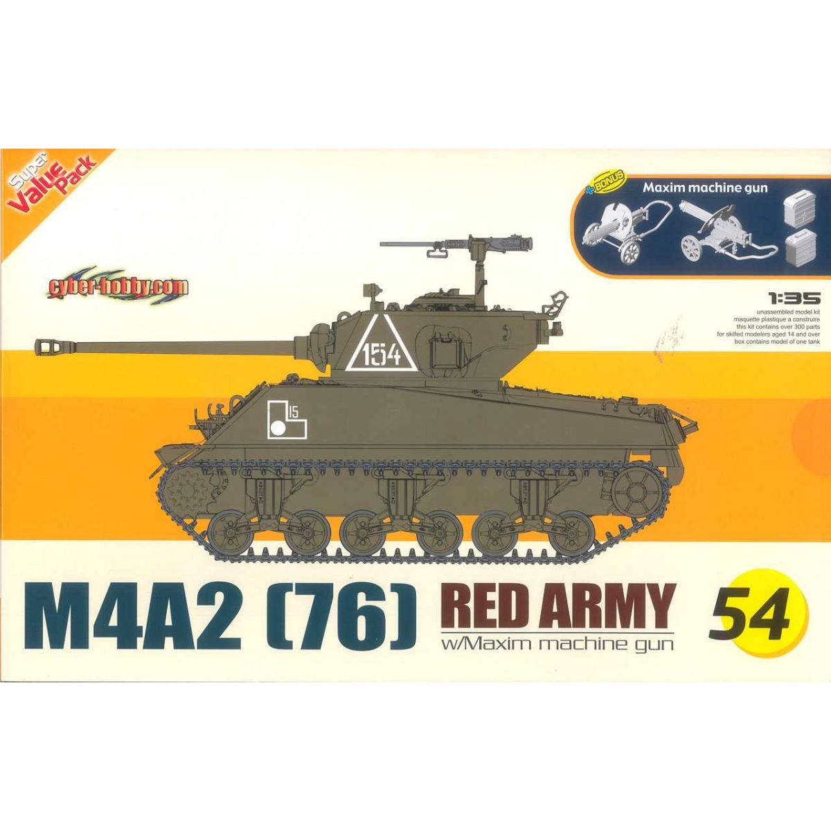 Plastikov model tanku M4A2 (76) Red Army + Maxim Machine Gun (1:35) - Dragon 9154