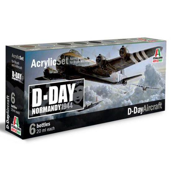 Sada akrylovch barev D-DAY AIRCRAFT 6 ks - Italeri 445AP