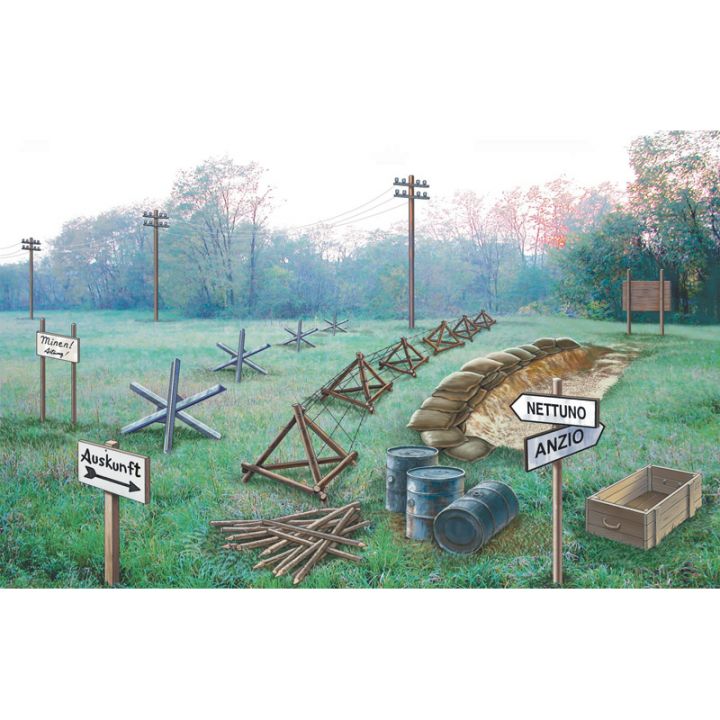 Plastikov model doplku WWII - BATTLEFIELD ACCESSORIES (1:72) - Italeri 6049