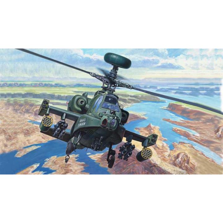 Plastikov model vrtulnku AH-64D Apache Longbow (1:72) - Model Set, vetn barev a lepidla - Italeri 71080