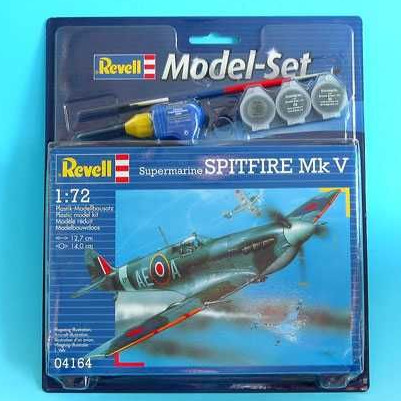 Plastikov model letadla Spitfire Mk. V (1:72) - ModelSet, vetn barev a lepidla - Revell 64164