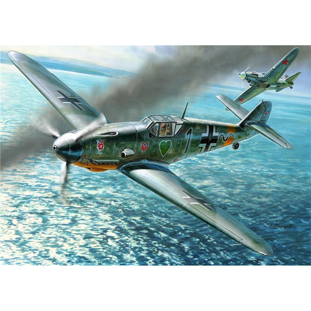 Plastikov model letadla Messerschmitt Bf-109 F4 (1:48) - Zvezda 4806