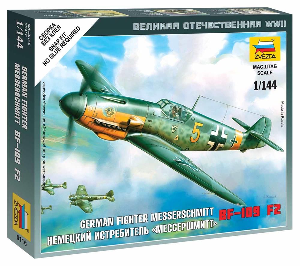 Plastikov model letadla Messerschmitt Bf 109F-2 (1:144) - Zvezda Wargames (WWII) 6116