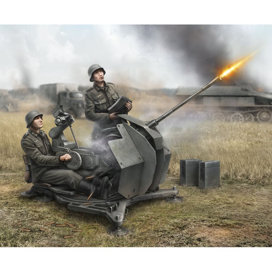 Plastikov model German Anti-Aircraft Gun with Crew (1:72) - Zvezda Wargames (WWII) 6117