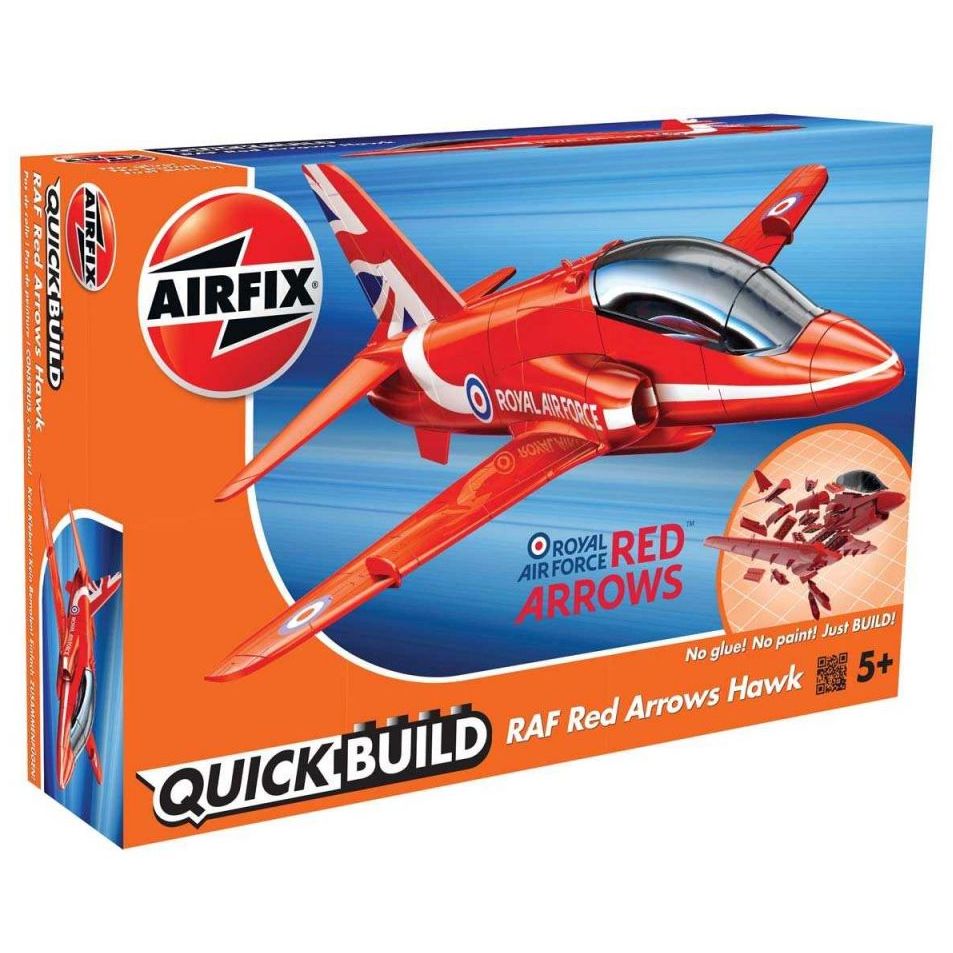 Plastikov model letadla RAF Red Arrows Hawk - Quick Build, zacvakvac jako LEGO - Airfix J6018