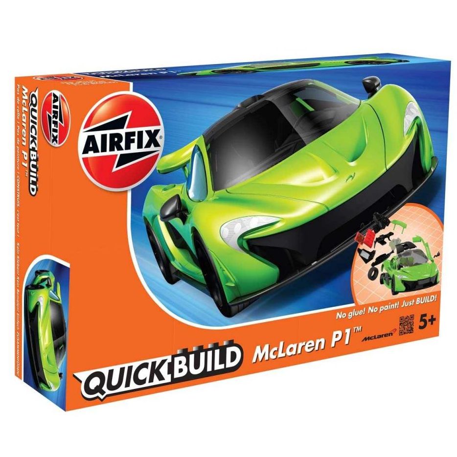 Plastikov model auta McLaren P1 - zelen - Quick Build, zacvakvac jako LEGO - Airfix J6021