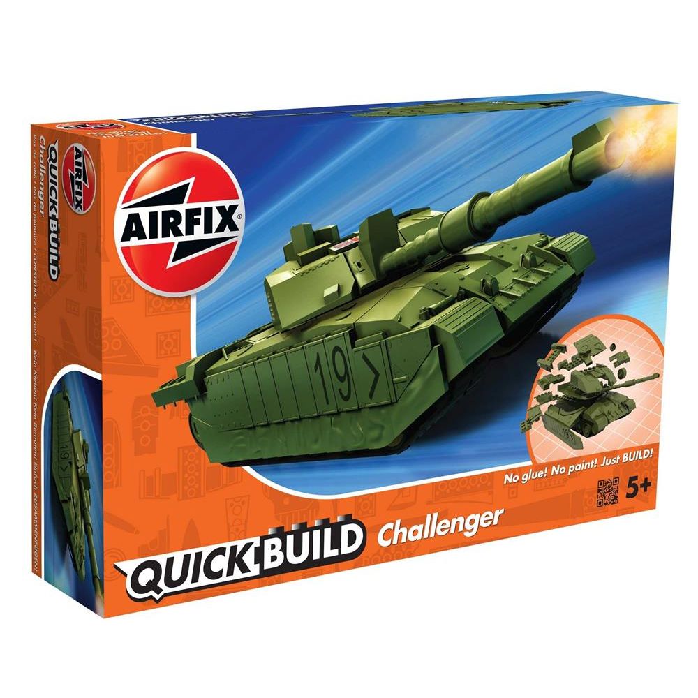 Plastikov model tanku Challenger Tank - zelen - Quick Build, zacvakvac jako LEGO - Airfix J6022