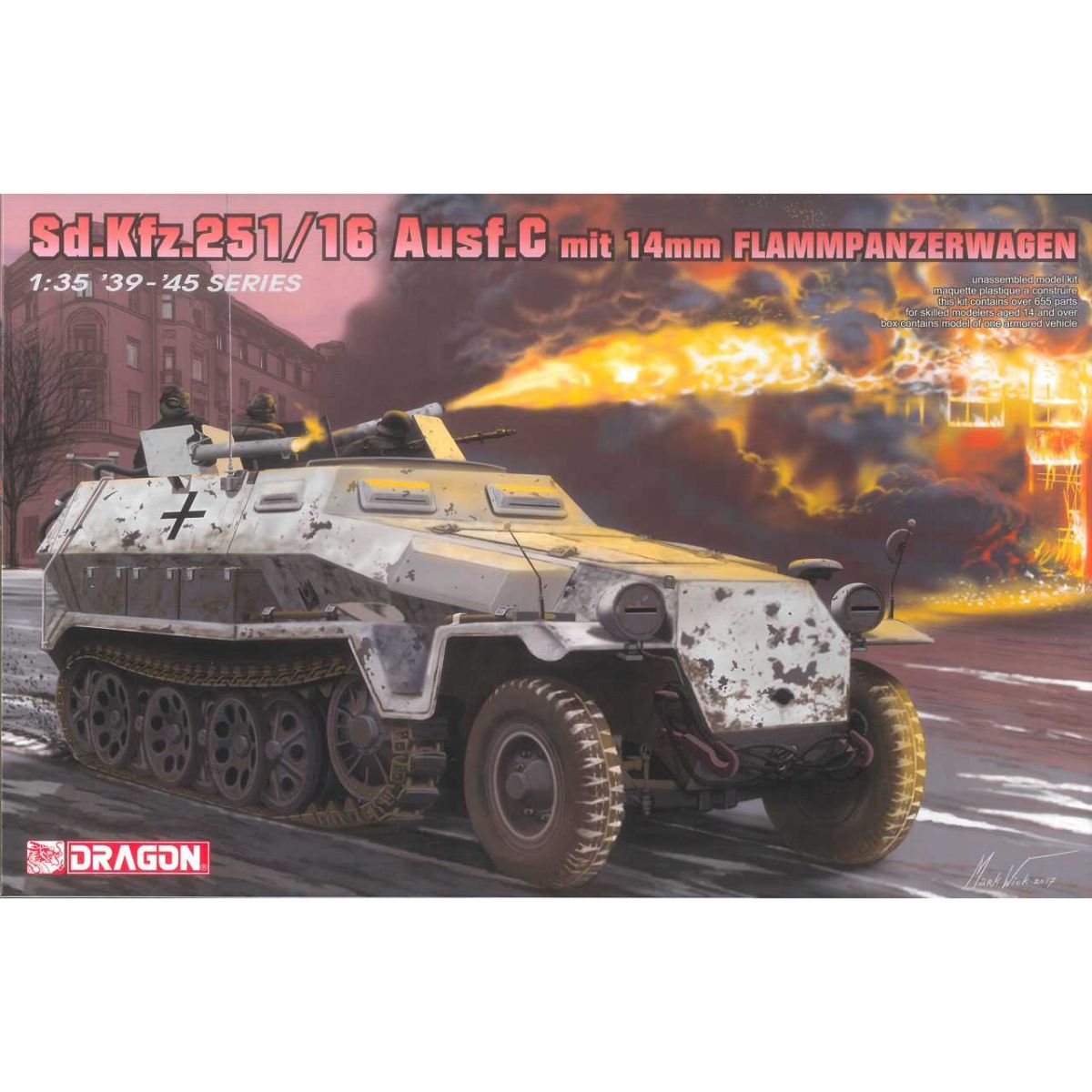 Plastikov model tanku Sd.Kfz.251/16 Ausf.C Flammpanzerwagen (1:35) - Dragon 6864