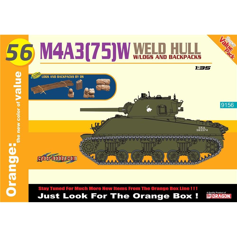 Plastikov model tanku M4A3(75)W Welded Hull (1:35) - Dragon Modelkit tank 9156