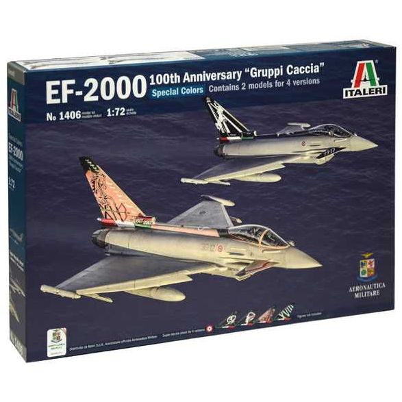 Plastikov model letadla EF-2000 100th Anniversary "Gruppi Caccia" Special Colors (1:72) - Italeri 1406