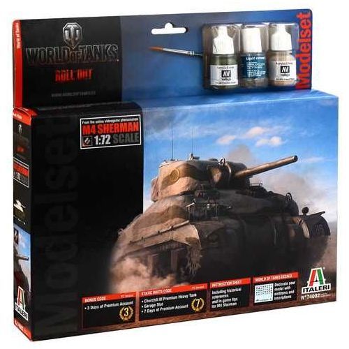 Plastikov model tanku Sherman (1:72) - Italeri Model Set World of Tanks 74002