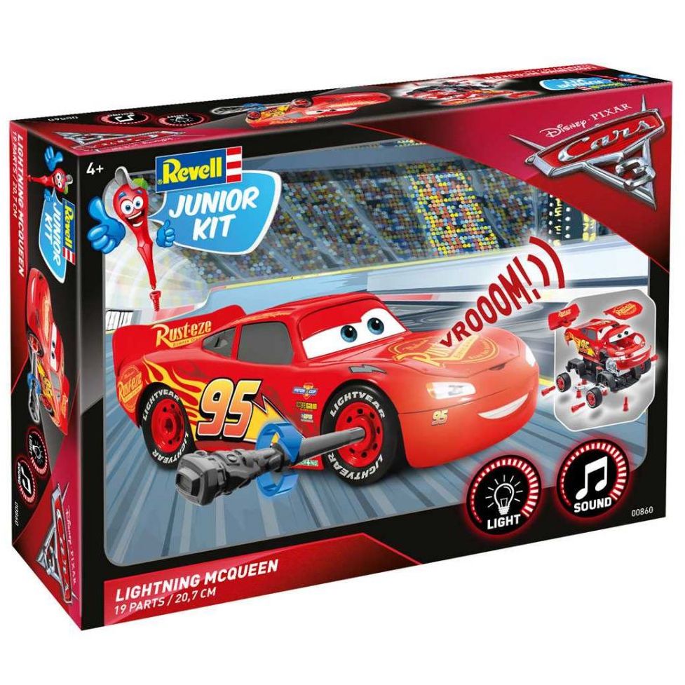 Plastikov model auta Cars 3 - Blesk McQueen (1:20) - Junior Kit, roubovac - Revell 00860 (svteln a zvukov efekty)