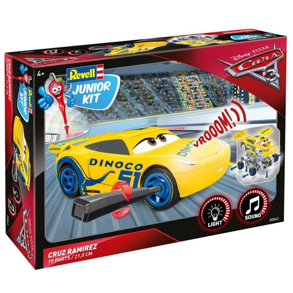 Plastikov model auta Cars 3 - Cruz Ramirezov (1:20) - Junior Kit, roubovac - Revell 00862 (svteln a zvukov efekty)