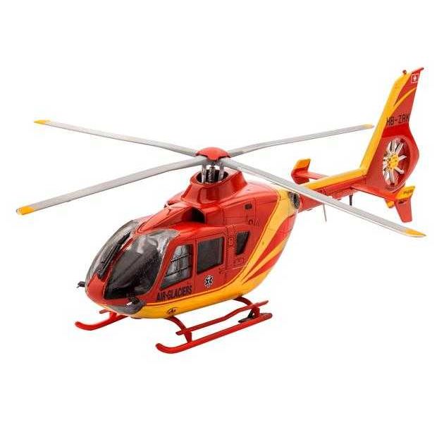 Plastikov model vrtulnku EC 135 Air-Glaciers (1:72) - ModelSet, vetn barev a lepidla - Revell 64986