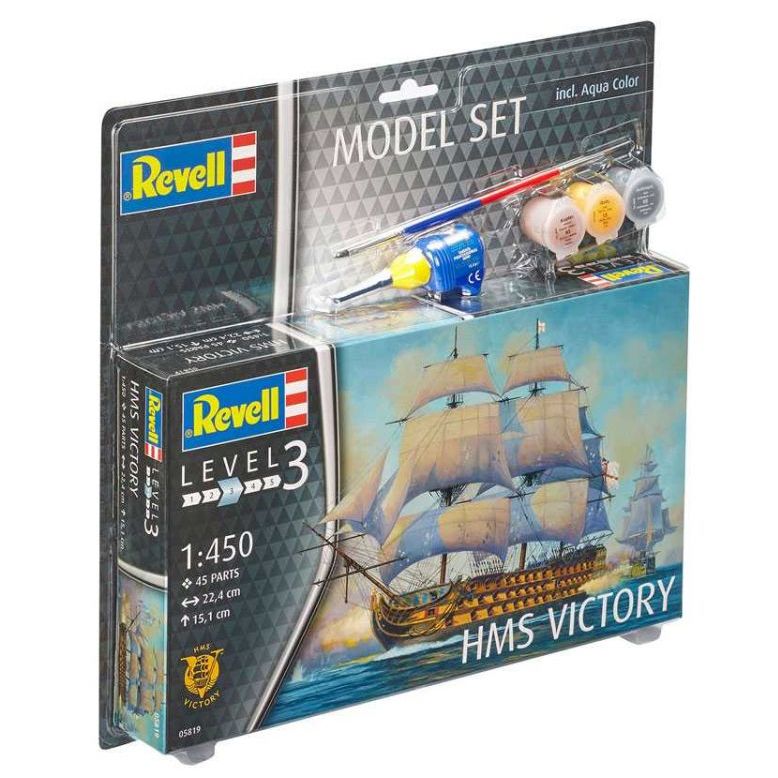 Plastikov model lod HMS Victory (1:450) - ModelSet, vetn barev a lepidla - Revell 65819