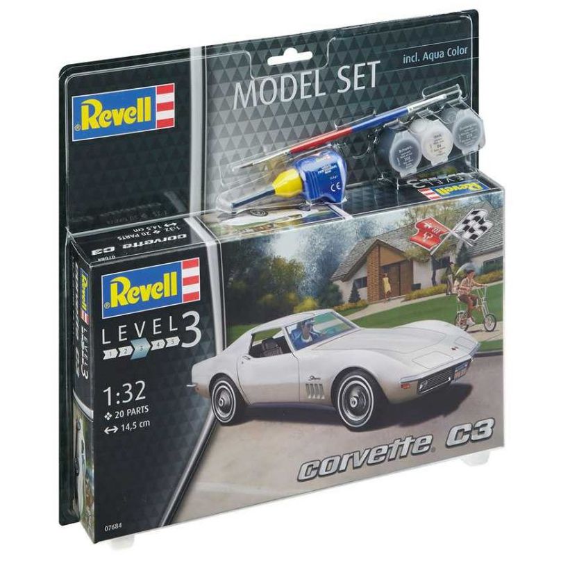 Plastikov model auta Corvette C3 (1:32) - ModelSet, vetn barev a lepidla - Revell 67684